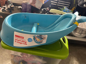 Skip Hop Moby Smart Sling 3 Stage Tub Baby Bath Seat Blue Green